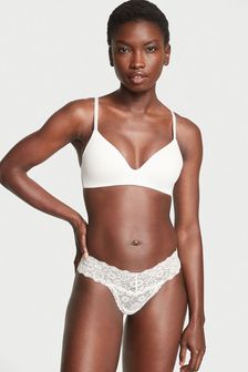 Victoria's Secret Coconut White Posey Lace Thong Lace Knickers (K42757) | €11