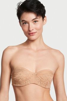 Victoria's Secret Praline Nude Strapless Lace Balcony Minimiser Bra (K42762) | €63