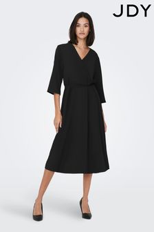 JDY Wrap Midi Tie Front Dress