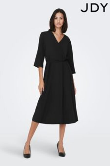 JDY Black V Neck Wrap Maxi Dress (K43001) | 34 €