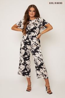 Girl In Mind Blush Floral Laura Culotte Open Back Jumpsuit (K43200) | €20