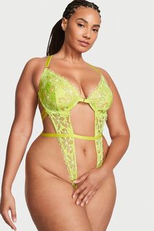 Victoria's Secret Limelight Green Floral Embroidered Bodysuit (K43432) | €48