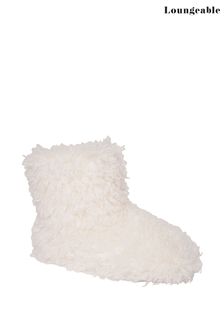 Loungeable Cream Shaggy Boot Slippers (K43571) | €20.50