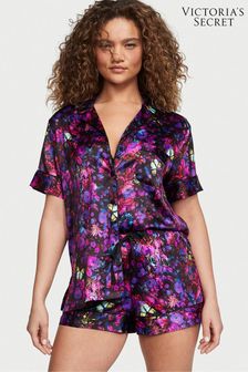 Victoria's Secret Black Moody Floral Satin Short Pyjamas (K43639) | €37