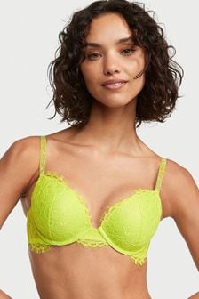 Dentelle vert limelight - Soutien-gorge push-up Victoria's Secret à bretelles brillantes (K43665) | €69