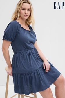Gap Blue ForeverSoft Tiered Short Sleeve Mini Dress (K43841) | €19.50