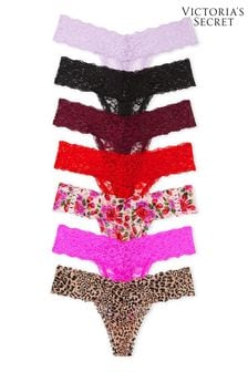 Victoria's Secret Purple/Black/Red/Pink/Leopard Thong Knickers Multipack (K44027) | €46