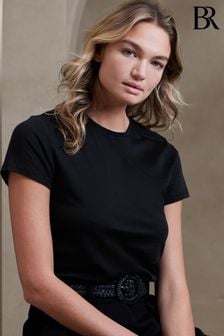 Negro - Camiseta con cuello redondo de tejido muy fino de Banana Republic (K44251) | 42 €
