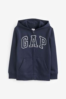 Gap Navy Blue Logo Zip Up Hoodie (4-13yrs) (K44384) | kr325