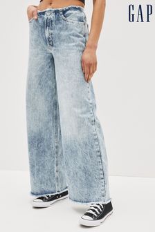 Gap Mid Wash Blue Low Rise Y2K Pocket Flare Jeans