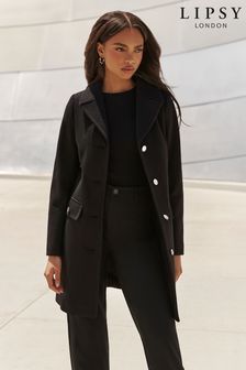 Черный - Lipsy удлиненное пальто с пуговицами (K44466) | €39