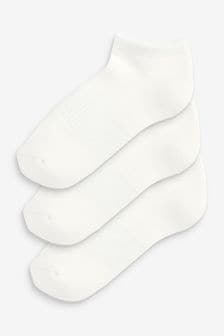 Gap White Adults Athletic Ankle Socks 3-Pack (K44536) | LEI 60