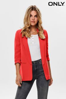 ONLY Red Ruched Sleeve Workwear Blazer (K44605) | 54 €