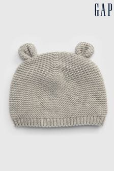 Gap Gray Baby Brannan Bear Ribbed Knit Baby Beanie Hat (K44944) | kr150