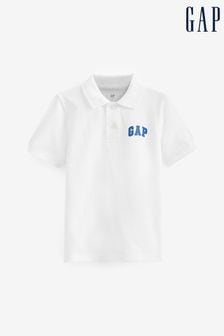 Белый - Рубашка поло с короткими рукавами и логотипом Gap (4-13 лет) (K45037) | €18