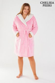 Chelsea Peers Pink Curve Fluffy Hooded Dressing Gown - Women's (K45185) | INR 5,584