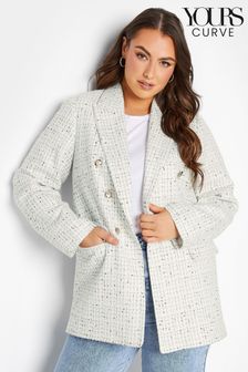 Yours Curve White Boucle Blazer (K45280) | OMR28