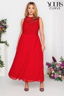 Yours Curve Red London Occasion Lace Maxi Dress (K45281) | €40