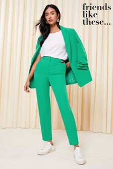 Friends Like These Jade Green Green Tailored Ankle Grazer Trousers (K45375) | $62