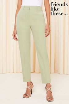 Friends Like These Sage Green Tailored Ankle Grazer Trousers (K45376) | OMR16