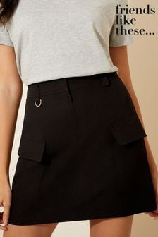 Friends Like These Black Cargo Tailored Mini Skirt (K45396) | €47
