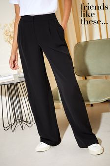 Negru - Pantaloni Friends Like These Premium eleganți cu croi larg (K45399) | 221 LEI