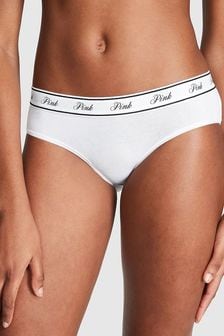 Victoria's Secret PINK Optic White Cotton Logo Hipster Knickers (K45500) | €10.50
