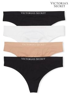 Victoria's Secret Black/Nude/White Thong Multipack Knickers (K45508) | kr370