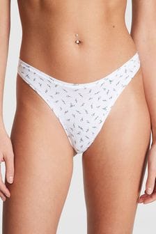 Optic White Ditsy Floral - Victoria's Secret Pink Cotton Thong Knickers (K45537) | kr160