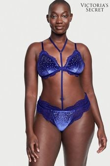 Victoria's Secret Night Ocean Blue Embellished Velvet Bodysuit (K45749) | €39