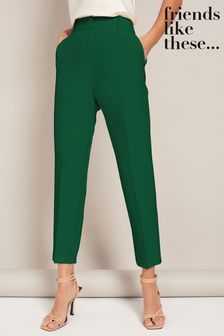 Friends Like These Khaki Green Tailored Ankle Grazer Trousers (K46162) | 85 zł