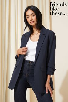 Friends Like These Navy Blue Edge to Edge Tailored Blazer (K46173) | €50