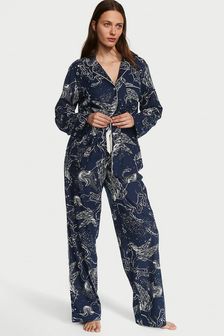Victoria's Secret Noir Navy Blue Pegasus Long Pyjamas (K46781) | €56