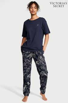 Victoria's Secret Noir Navy Blue Pegasus Long Cuffed Pyjamas (K46783) | €56