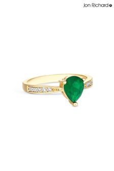 Jon Richard Gold & Emerald Green Cubic Zirconia Ring (K46834) | ₪ 126