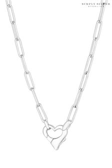 Simply Silver Open Heart Closure Necklace