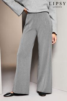 Grey - Lipsy Wide Leg Tailored Trousers (K46913) | kr680