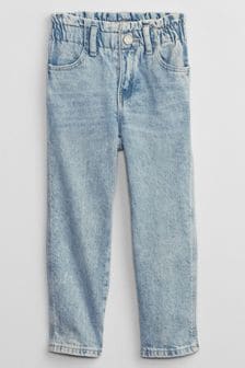 Bleu clair délavé - Gap Paperbag Mom Jeans (6 mois - 5 ans) (K47154) | €23