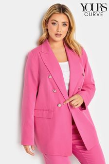 Yours Curve Pink Military Tailored Blazer (K47506) | OMR18