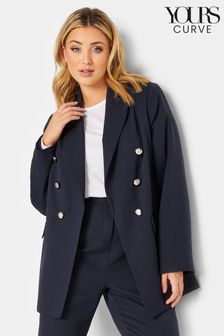 Yours Curve Blue Military Tailored Blazer (K47507) | €30