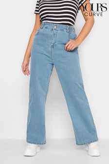 Голубой - Широкие джинсы с эластичным поясом Yours Curve (K48728) | €43