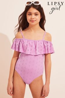 Lipsy Lilac Broderie Swimsuit (K48781) | Kč605 - Kč835