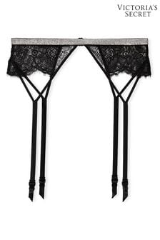 Victoria's Secret Black Shine Strap Lace Suspenders (K48932) | kr584