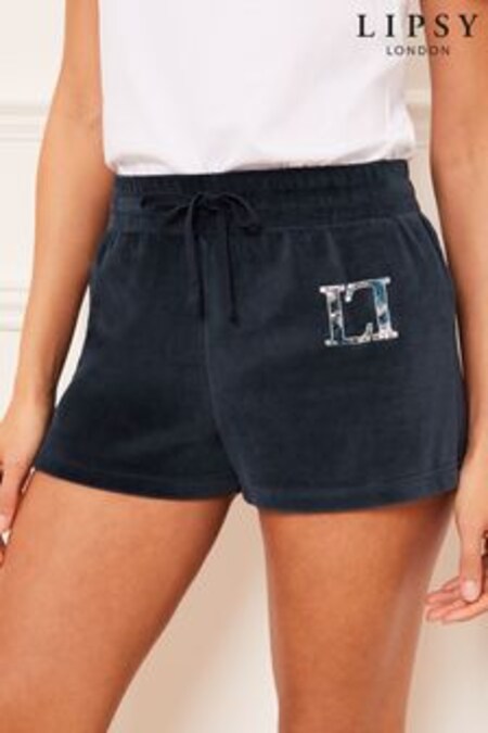 Lipsy Navy Super Soft Velour Shorts (K48951) | kr260