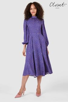 Closet Purple High Neck Dress (K49064) | €38