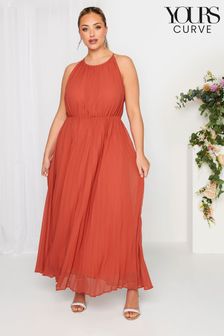 Yours Curve Orange London Occasion Pleated Maxi Dress (K49473) | €37