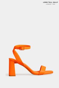 Long Tall Sally Orange Block Heel High Colour Sandal (K49494) | €19