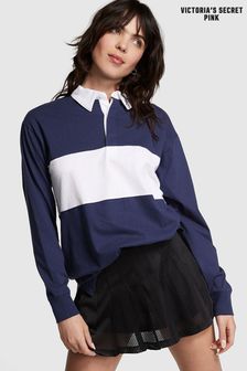 Victoria's Secret PINK Midnight Navy Blue Long Sleeve Rugby T-Shirt (K49763) | €49