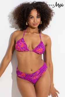 Pour Moi Purple Fold Over Bermuda Bikini Brief (K49876) | $32