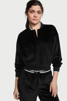 Victoria's Secret Pure Black Graphic Velour Bomber Jacket (K50998) | €27